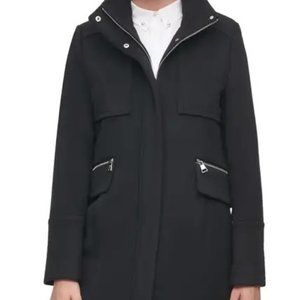 Karl Lagerfeld Paris Officer Wool Blend Coat